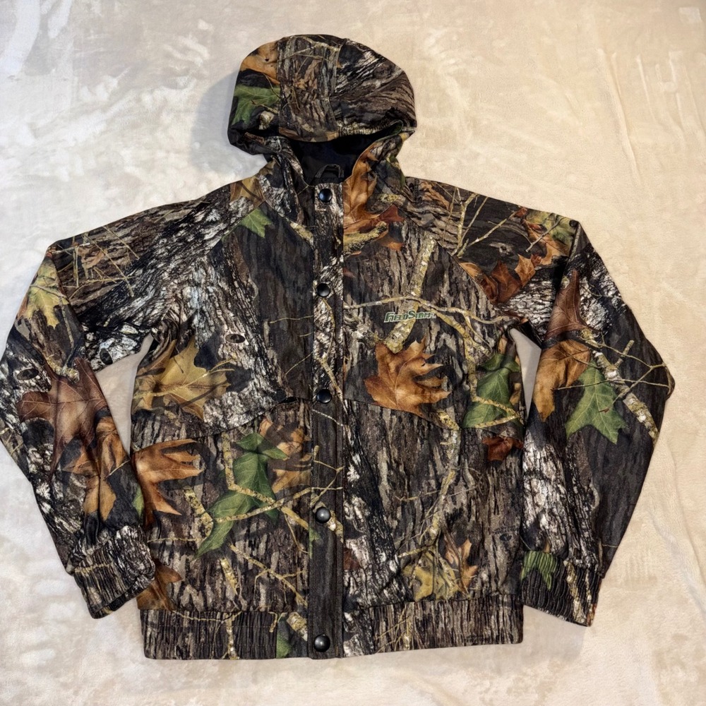 Mossy Oak Field Staff Camo Hooded Hunting Jacket XL 16/18 Youth Camo